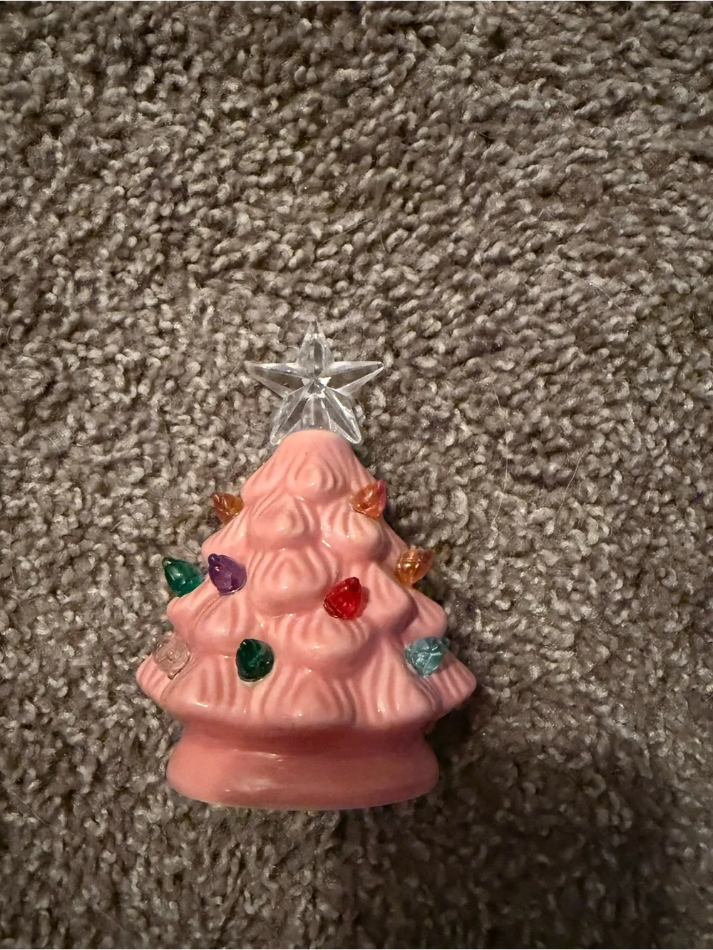 Pink Ceramic Christmas Tree Night Light - Holiday Home Decor